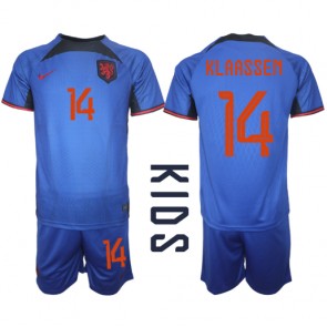 Lacne Dětský Futbalové dres Holandsko Davy Klaassen #14 MS 2022 Krátky Rukáv - Preč (+ trenírky)